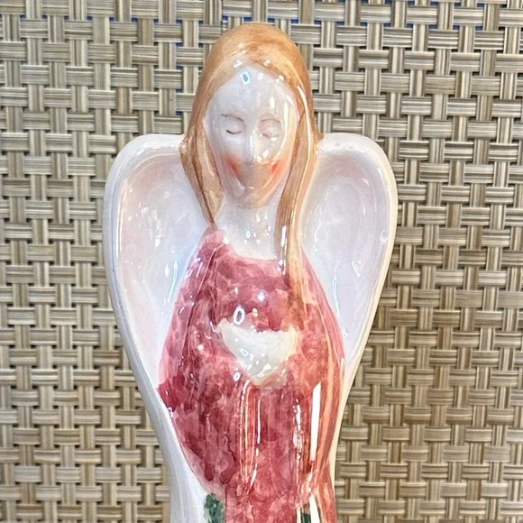 🎄🌟HP🌟NWOT Modern Iridescent Ceramic Pencil Angel Figurine - Picture 2 of 11